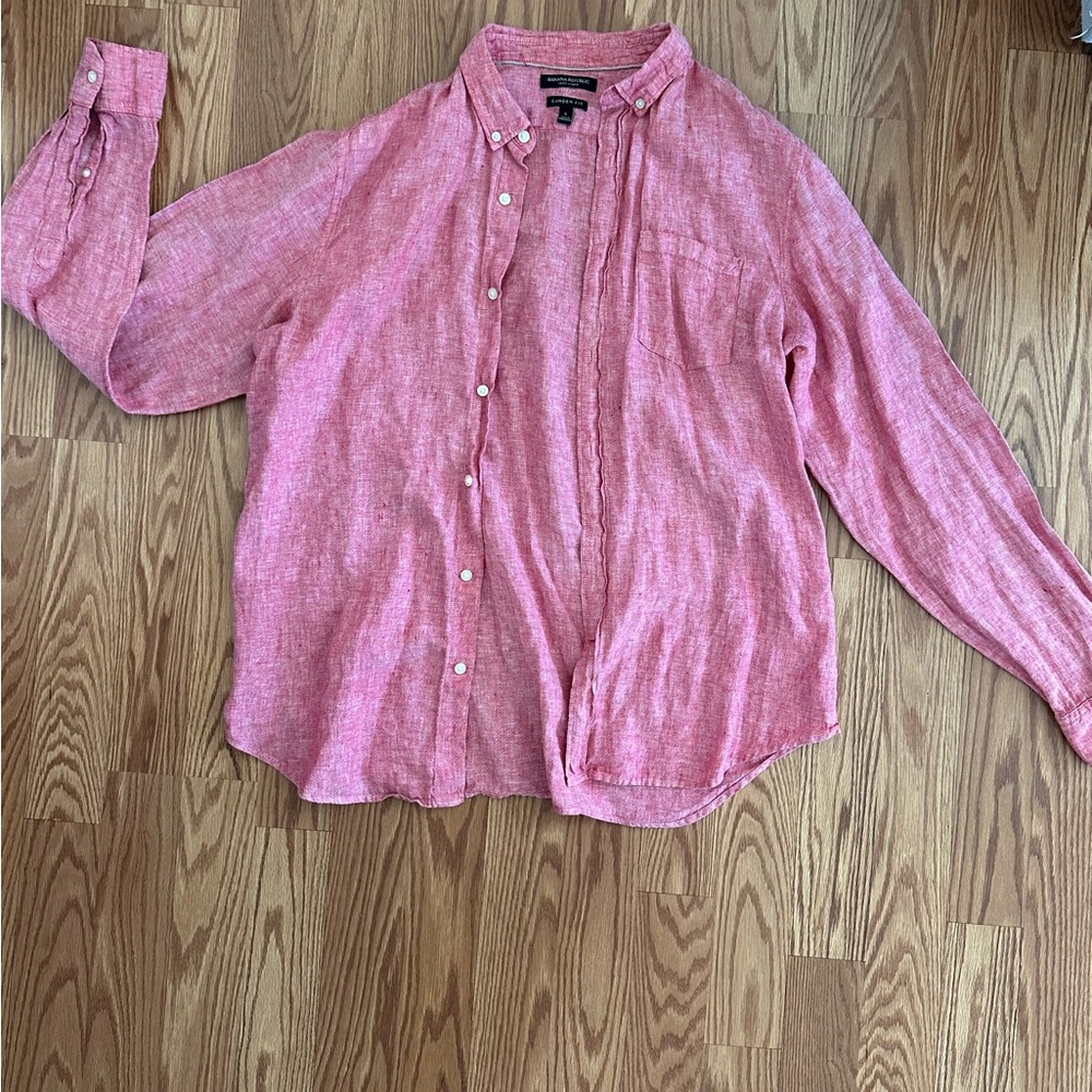 Banana Republic Red Linen Shirt